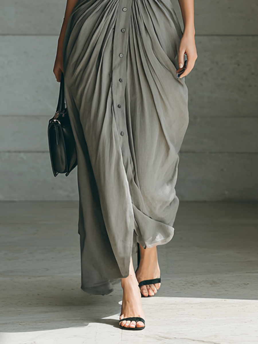 Zéphyrine | Lange Faltenkleid