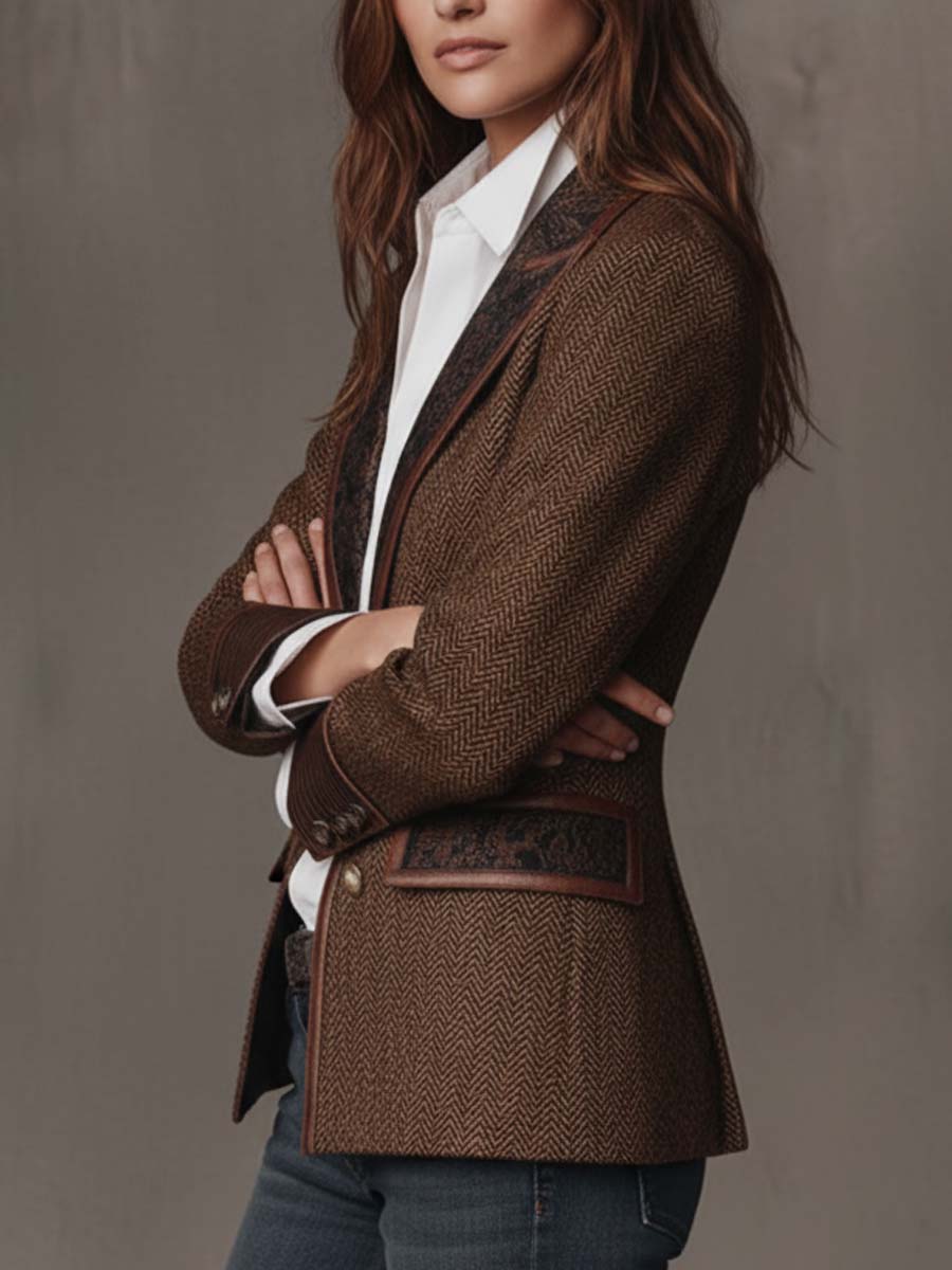 Gisèle | Chevron-Print Blazer