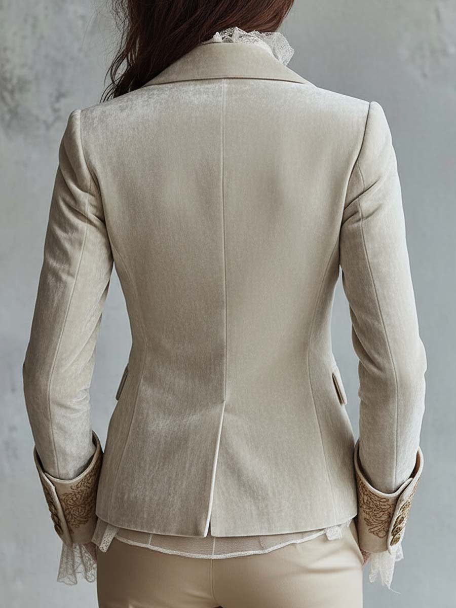 Constance | Embroidered Ivory Blazer