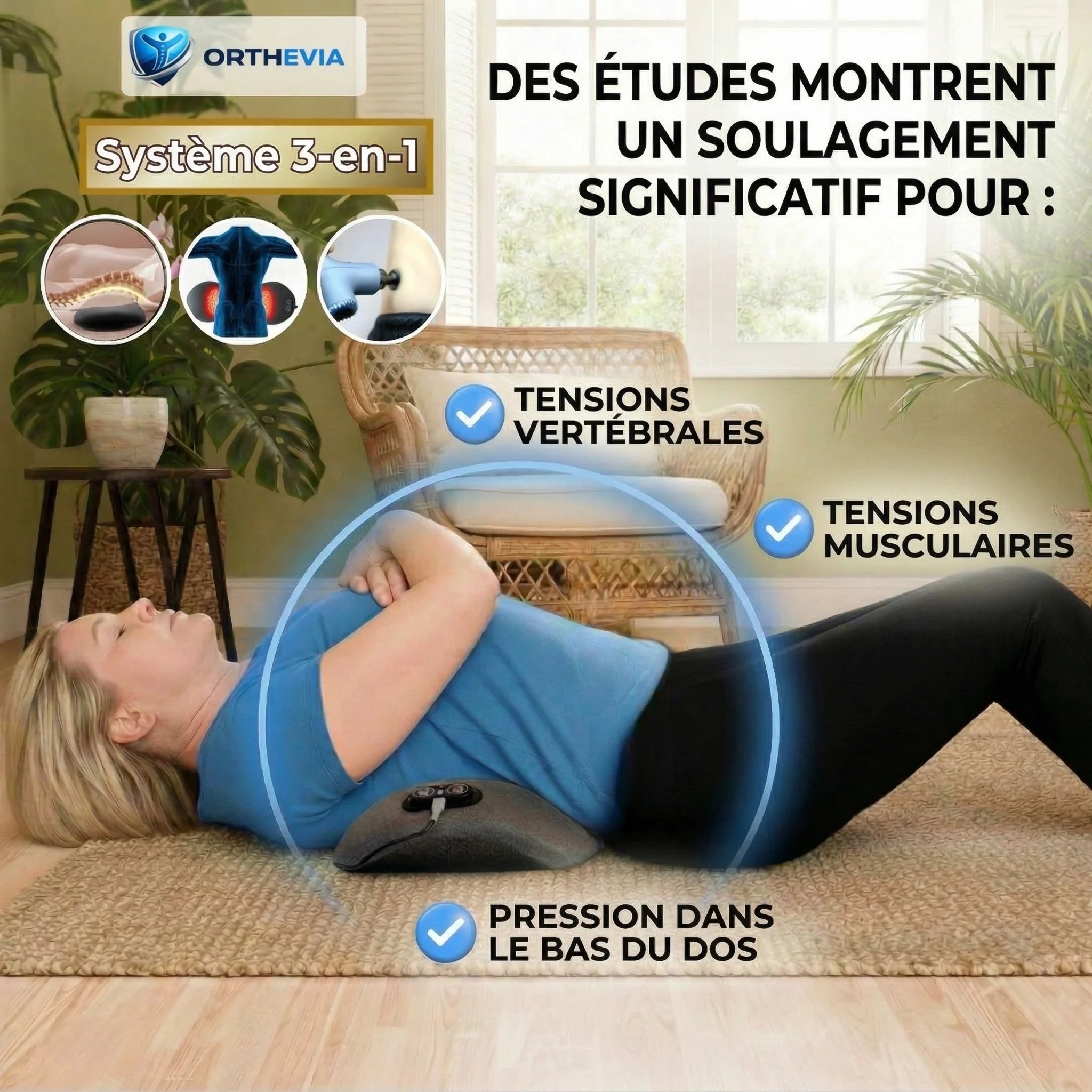 Lombéa™ | Appareil de massage lombaire 3-en-1