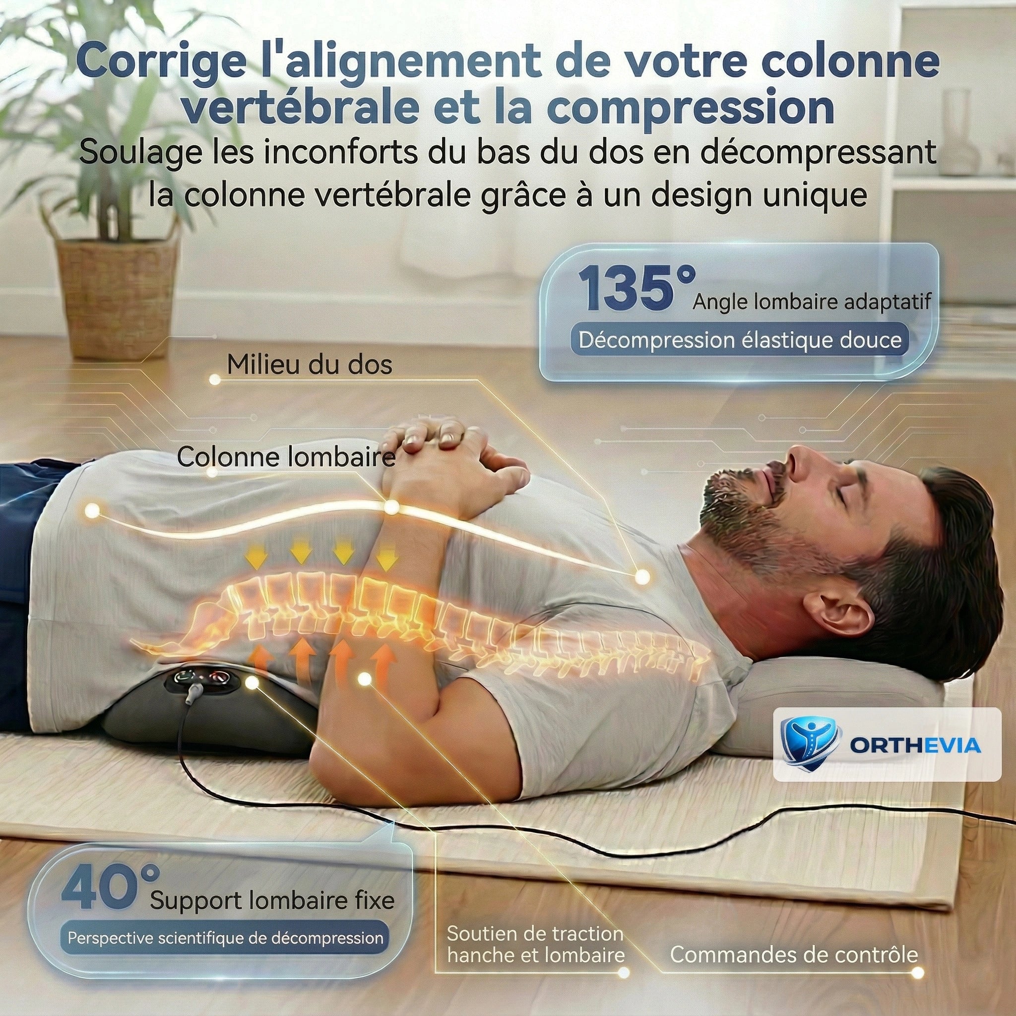 Lombéa™ | Appareil de massage lombaire 3-en-1