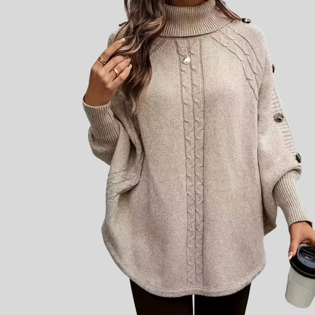 Norelle | Hochkragen-Strickpullover mit Zopfmuster