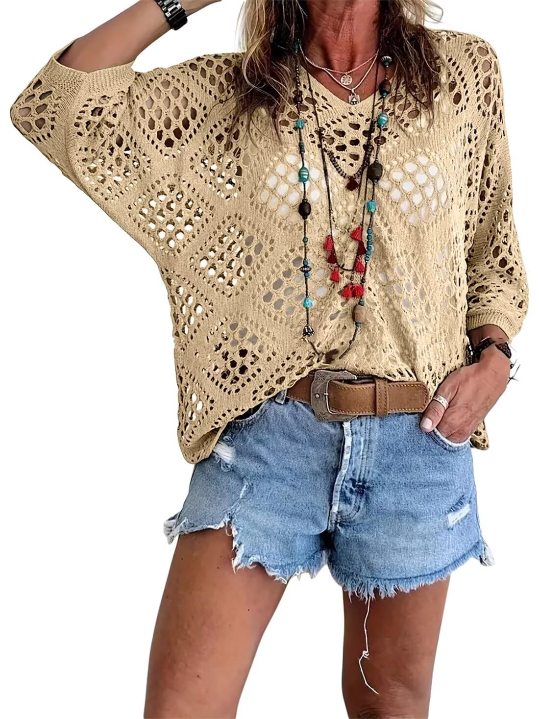 Marielle™ | Boho-Häkeltop mit V-Ausschnitt