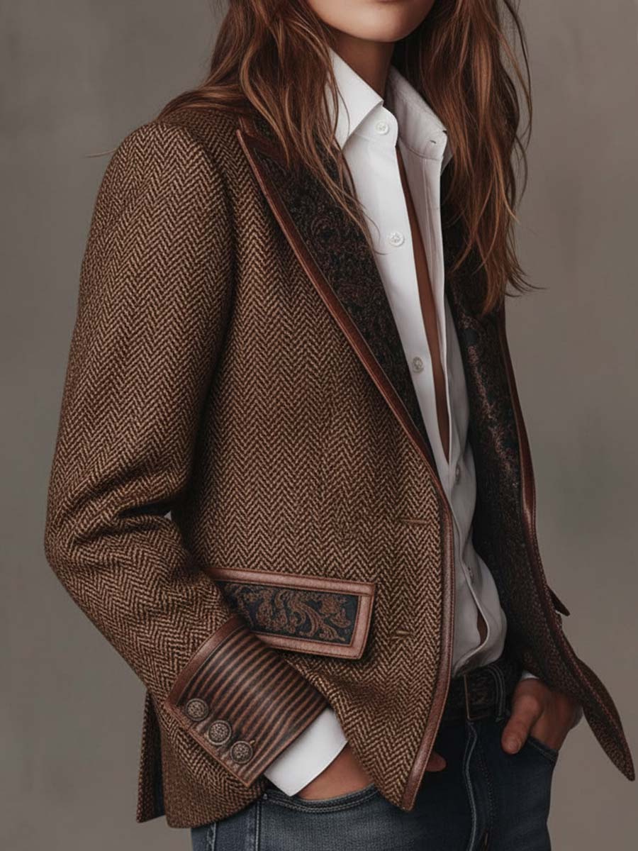 Gisèle | Chevron-Print Blazer