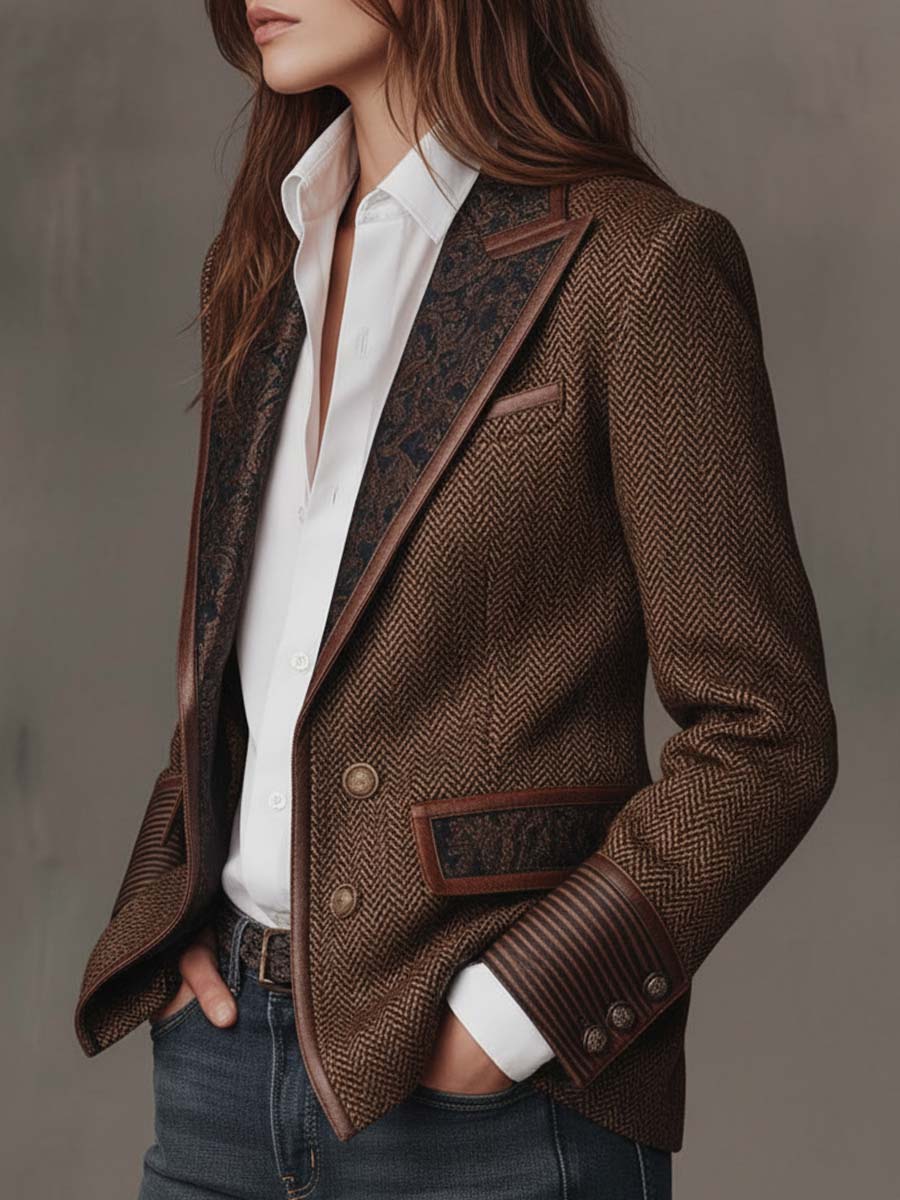 Gisèle | Chevron-Print Blazer