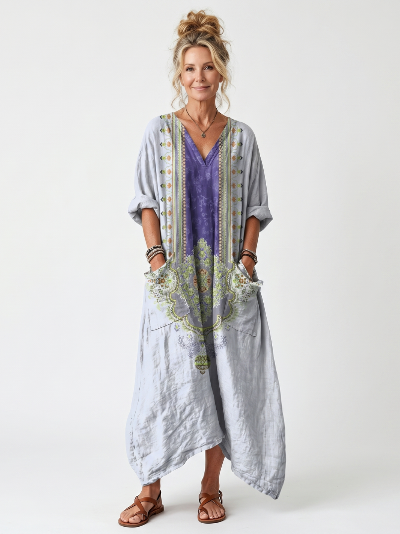Midikleid mit auffälliger Véronique-Stickerei