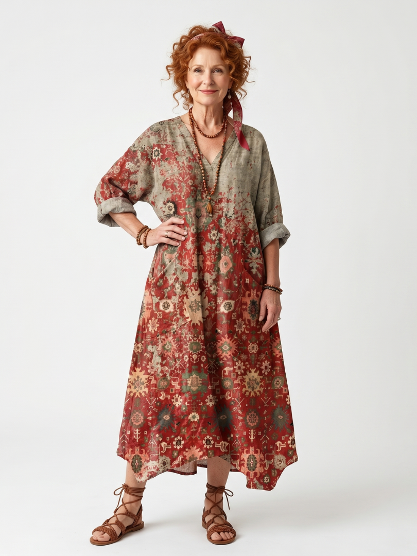 Sylvie Midi-Kleid mit praktischen Taschen