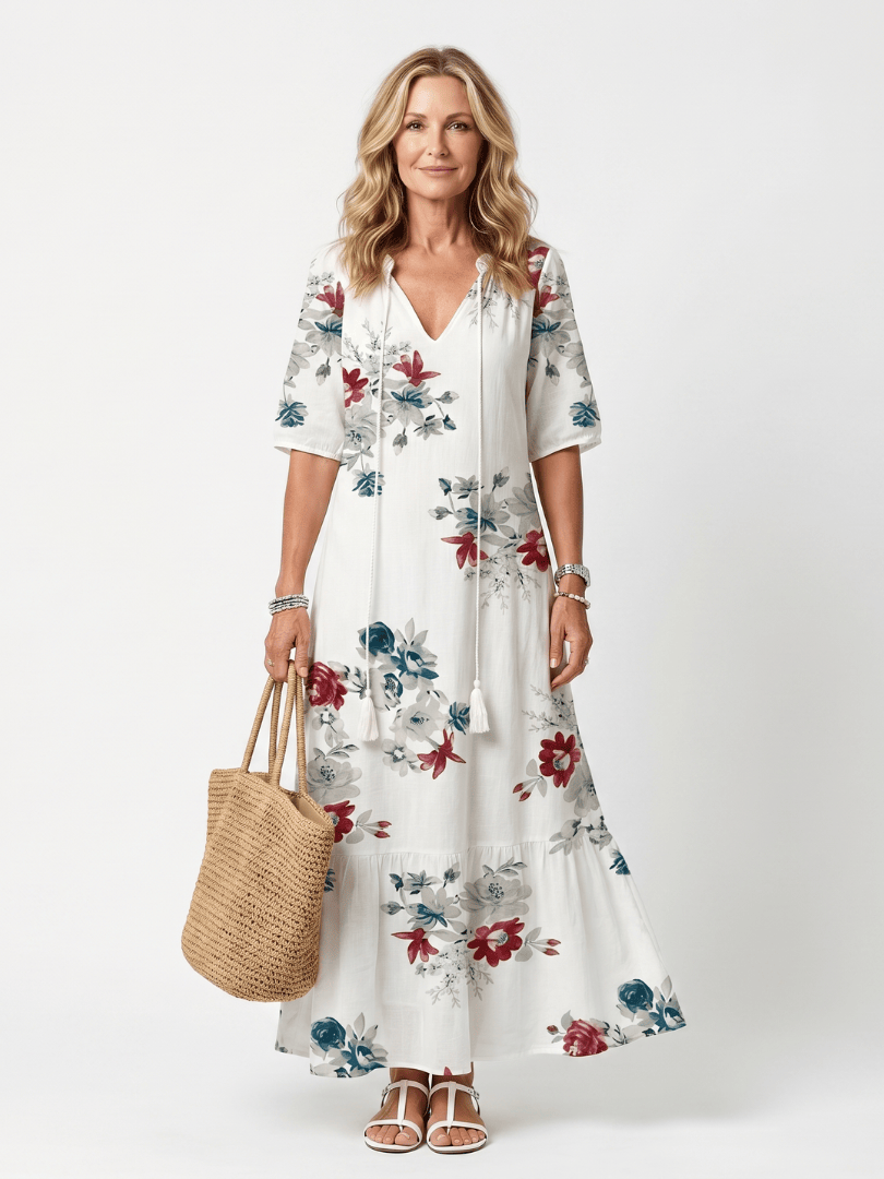 Maeva | Midi-Kleid mit Taillenschnürung