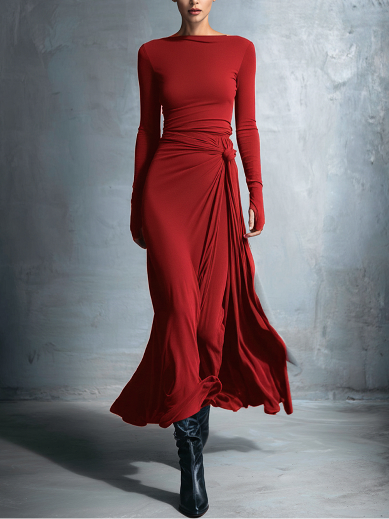 Naomie | Maxikleid mit seitlichem Knoten-Design