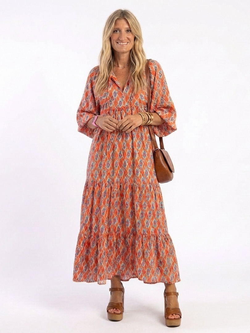 Amara | Geometric Midi Dress