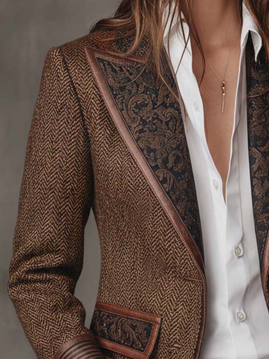 Gisèle | Chevron-Print Blazer