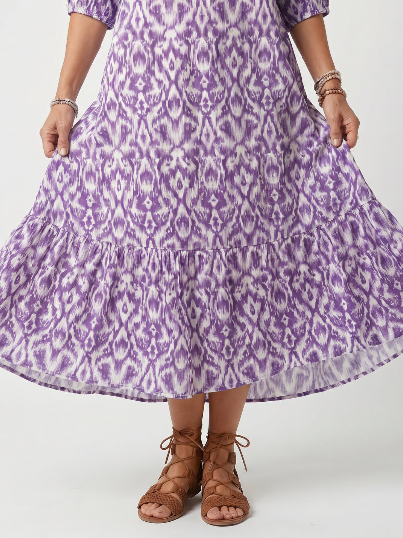 Midi-Kleid mit Fransenmuster Brigitte