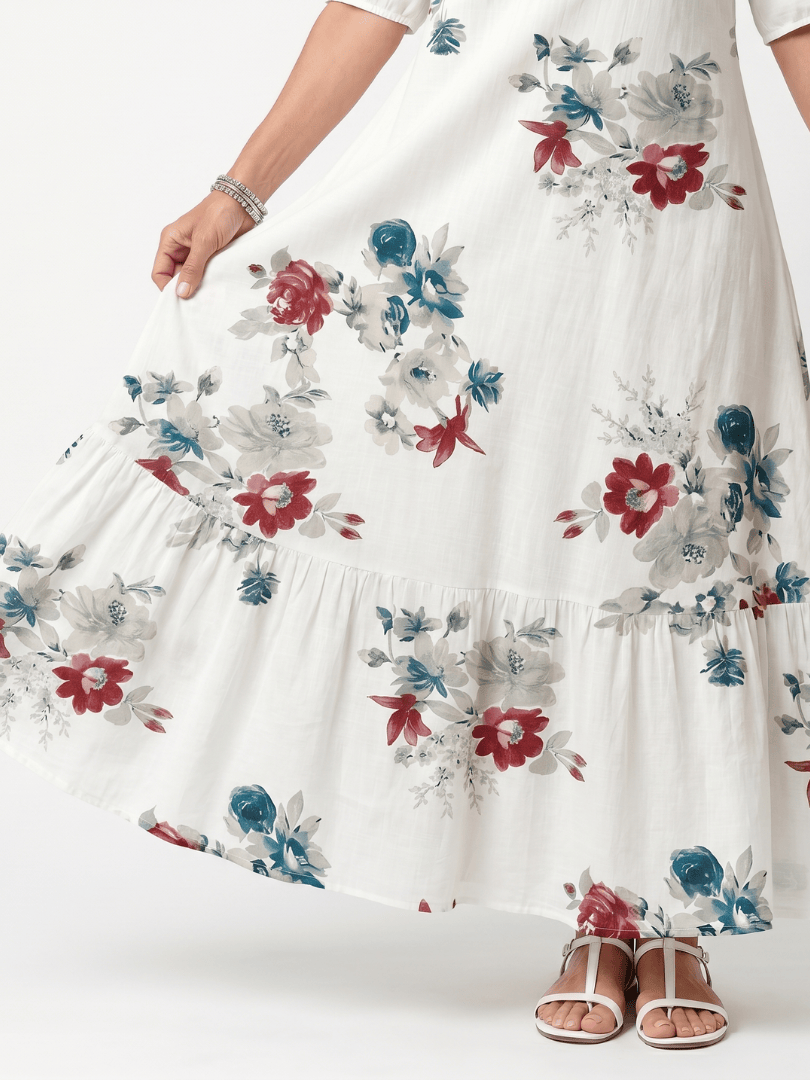 Maeva | Midi-Kleid mit Taillenschnürung