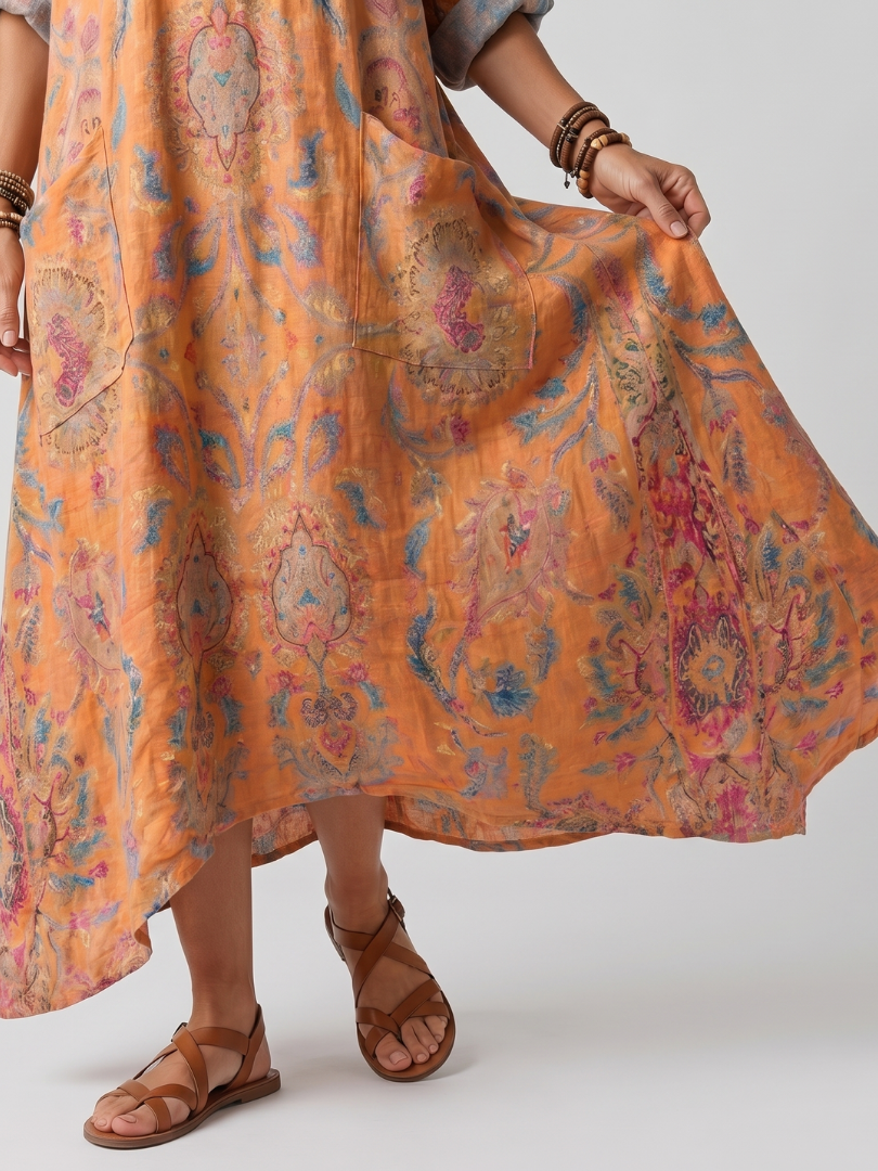 Sophie Midi-Kleid mit praktischen Taschen