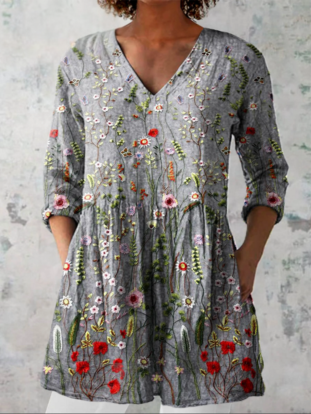 Sloane | Lange Bluse mit auffälligem Muster