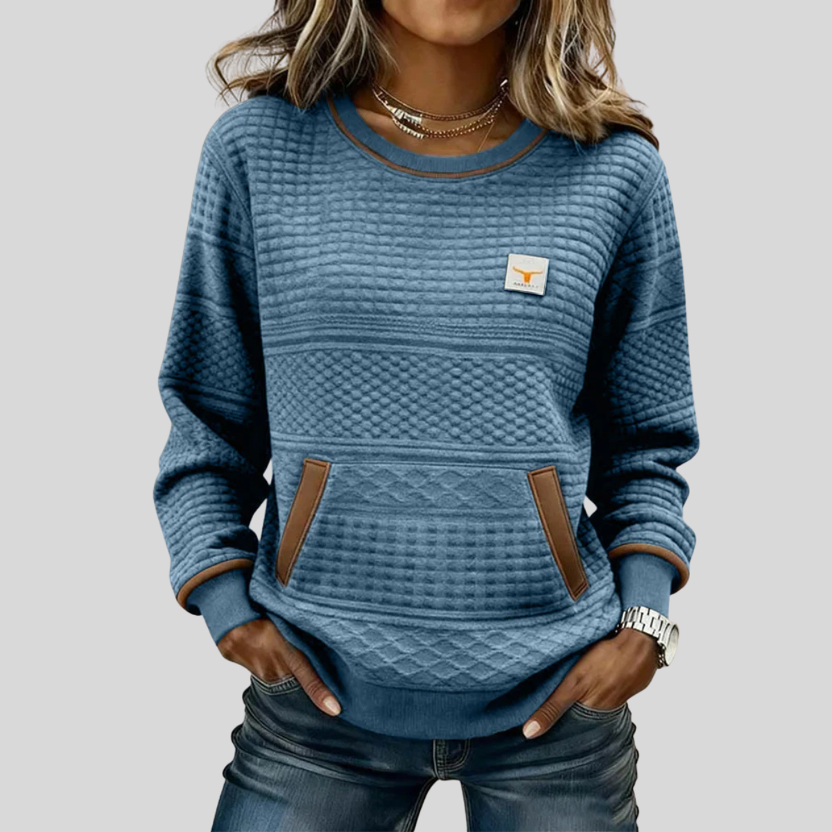 Noelle | Colorblock Rundhals-Sweatshirt
