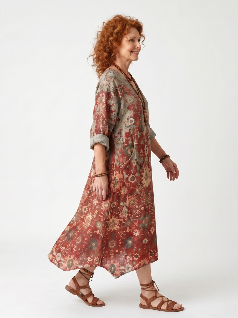 Saffran | Lässige Midi-Kleid