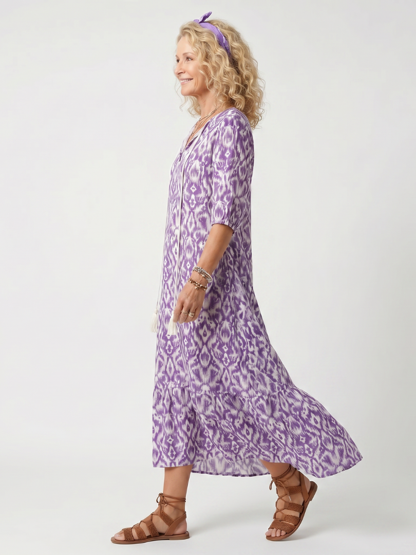 Midi-Kleid mit Fransenmuster Brigitte