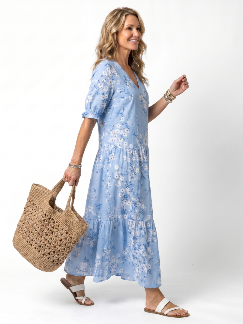 Alora | Floral Printed Midi Dress