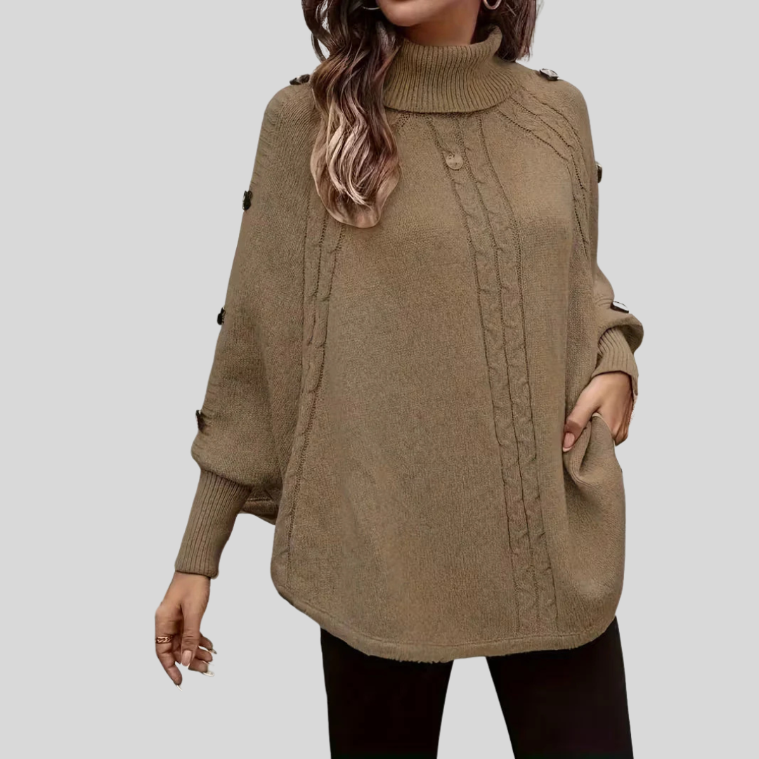Norelle | Hochkragen-Strickpullover mit Zopfmuster