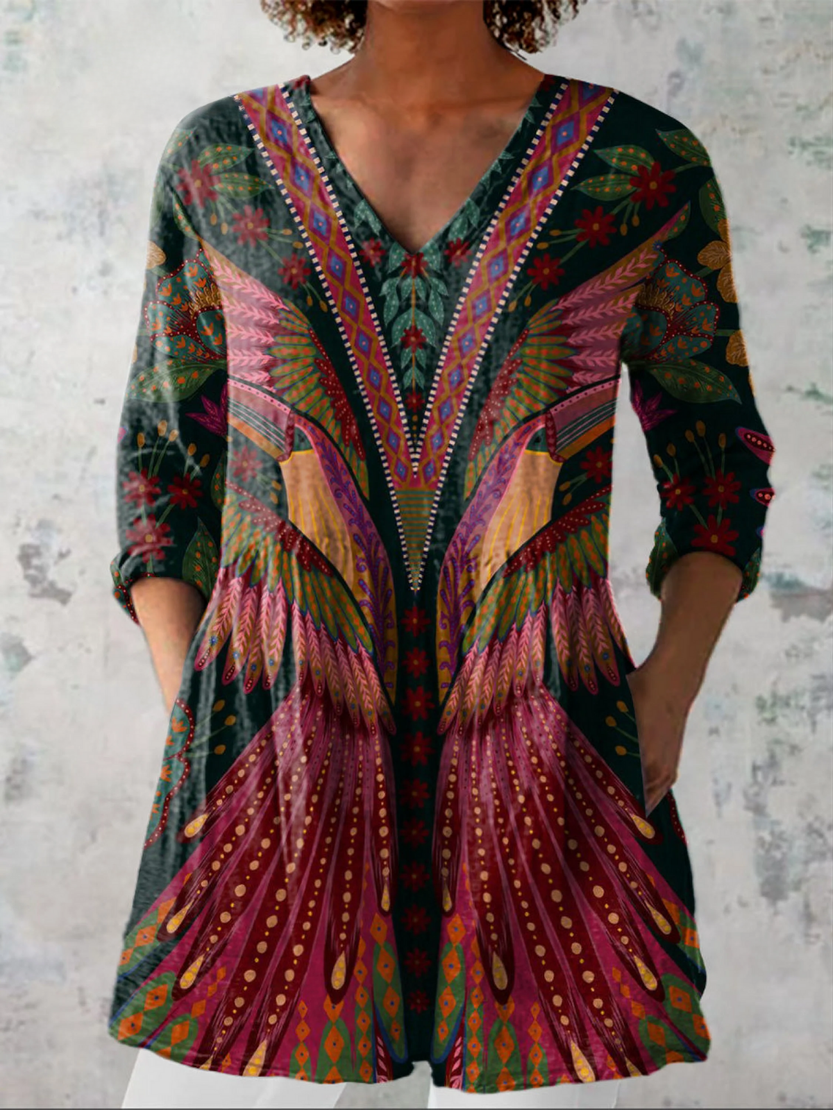 Mila | Lange Bluse mit auffälligem Design
