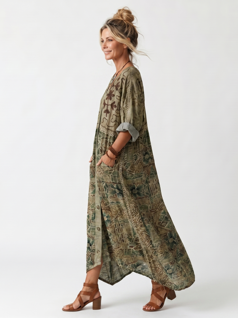 Besticktes Midi-Kleid 'Monique'