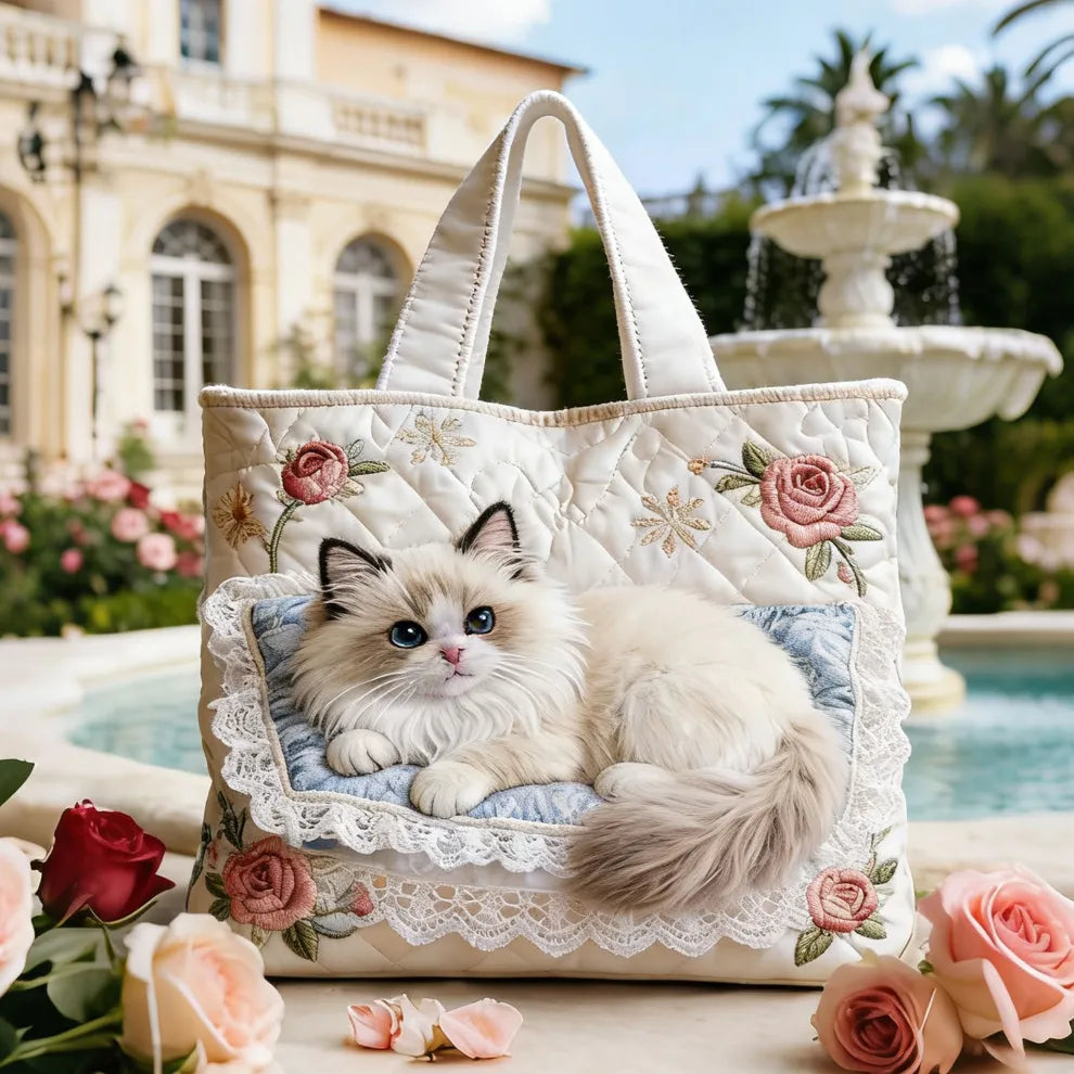 Rosengarten Kätzchen Set | Handgefertigte Schultertasche