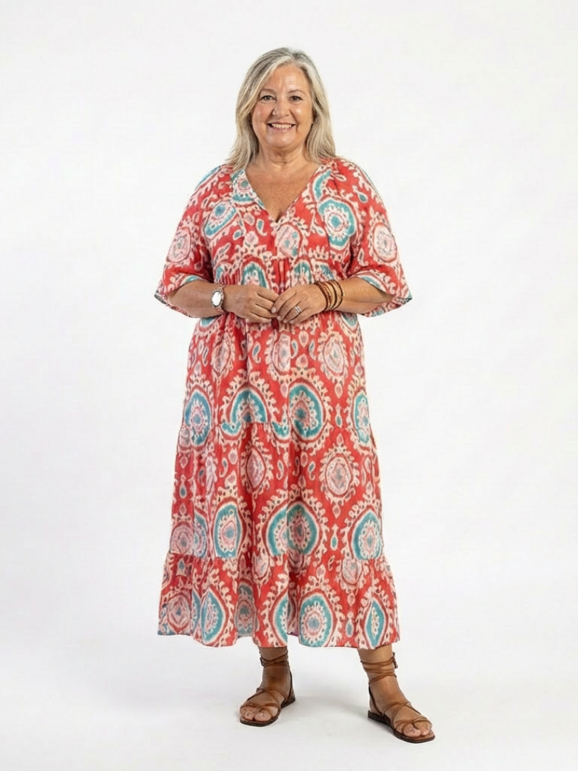Midi-Kleid mit Kaschmir-Muster Martine