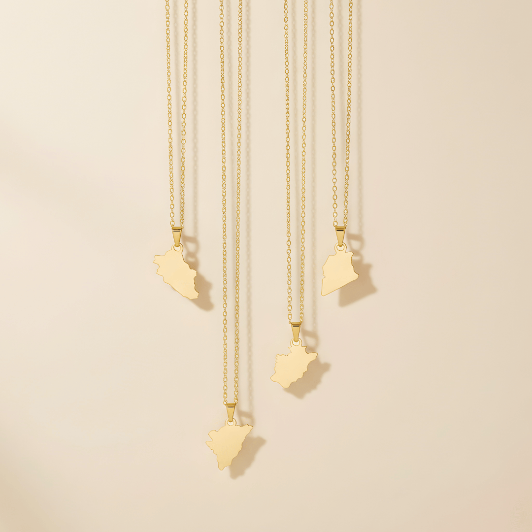 Lindoria™ - Zarte Halskette mit Länderkarte aus 18k Gold