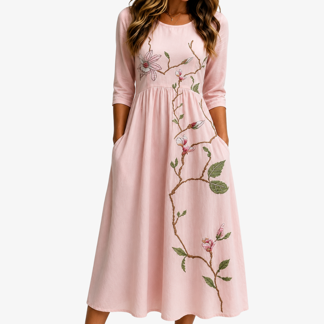 Magnolia Midi Dress for Garden Events