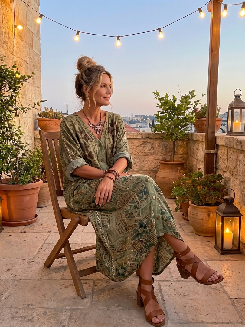 Aleta | Midi-Kleid mit Knopfdetails und praktischen Taschen