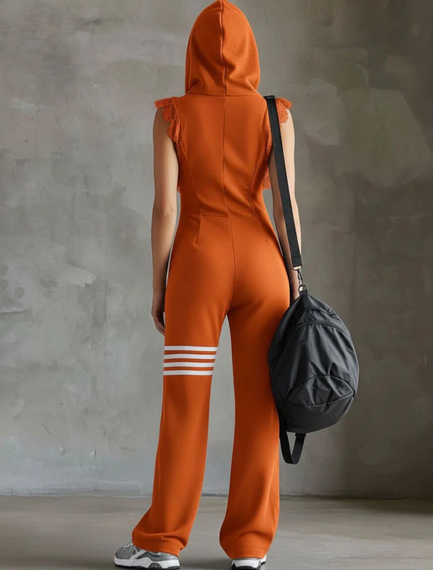 Lucía - Vintage Kapuzen-Jogginganzug mit Streifen