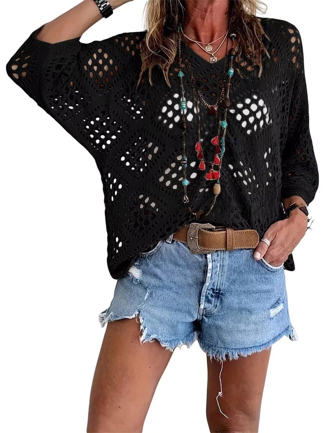 Marielle™ | Boho-Häkeltop mit V-Ausschnitt
