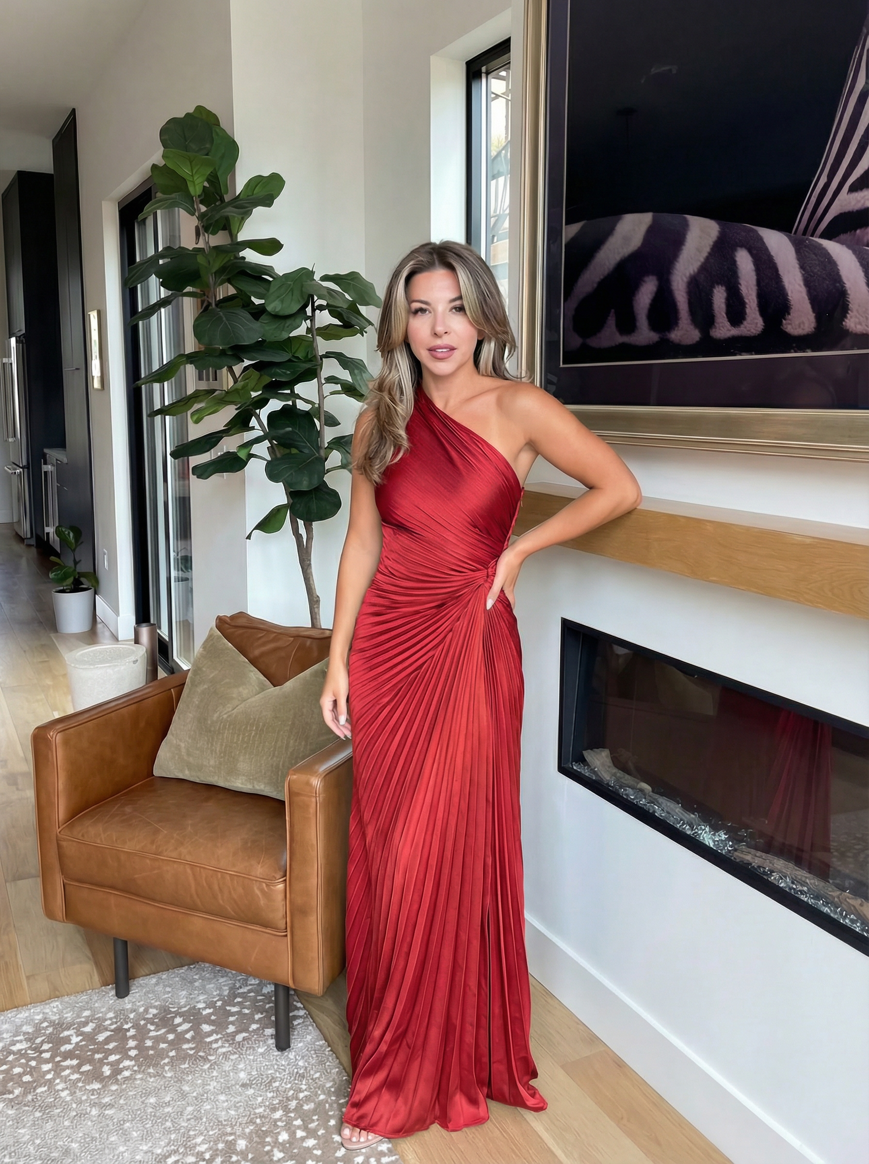 Aurelia | Ein-Schulter Faltenkleid für Damen