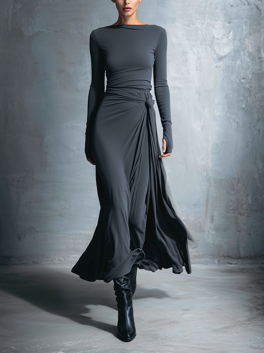 Naomie | Maxikleid mit seitlichem Knoten-Design