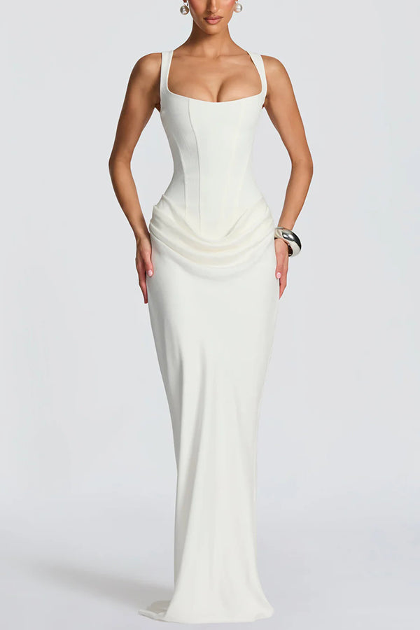 Éléonore | Maxikleid mit eckigem Dekolleté