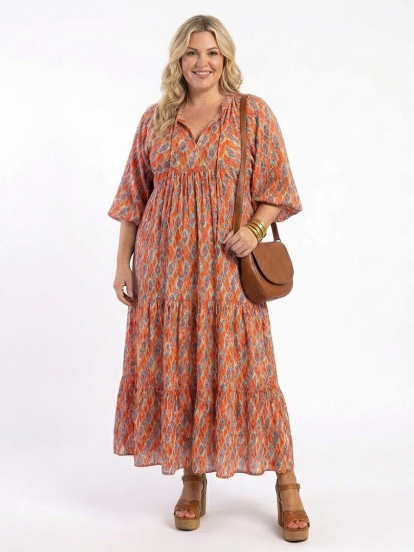 Amara | Geometric Midi Dress