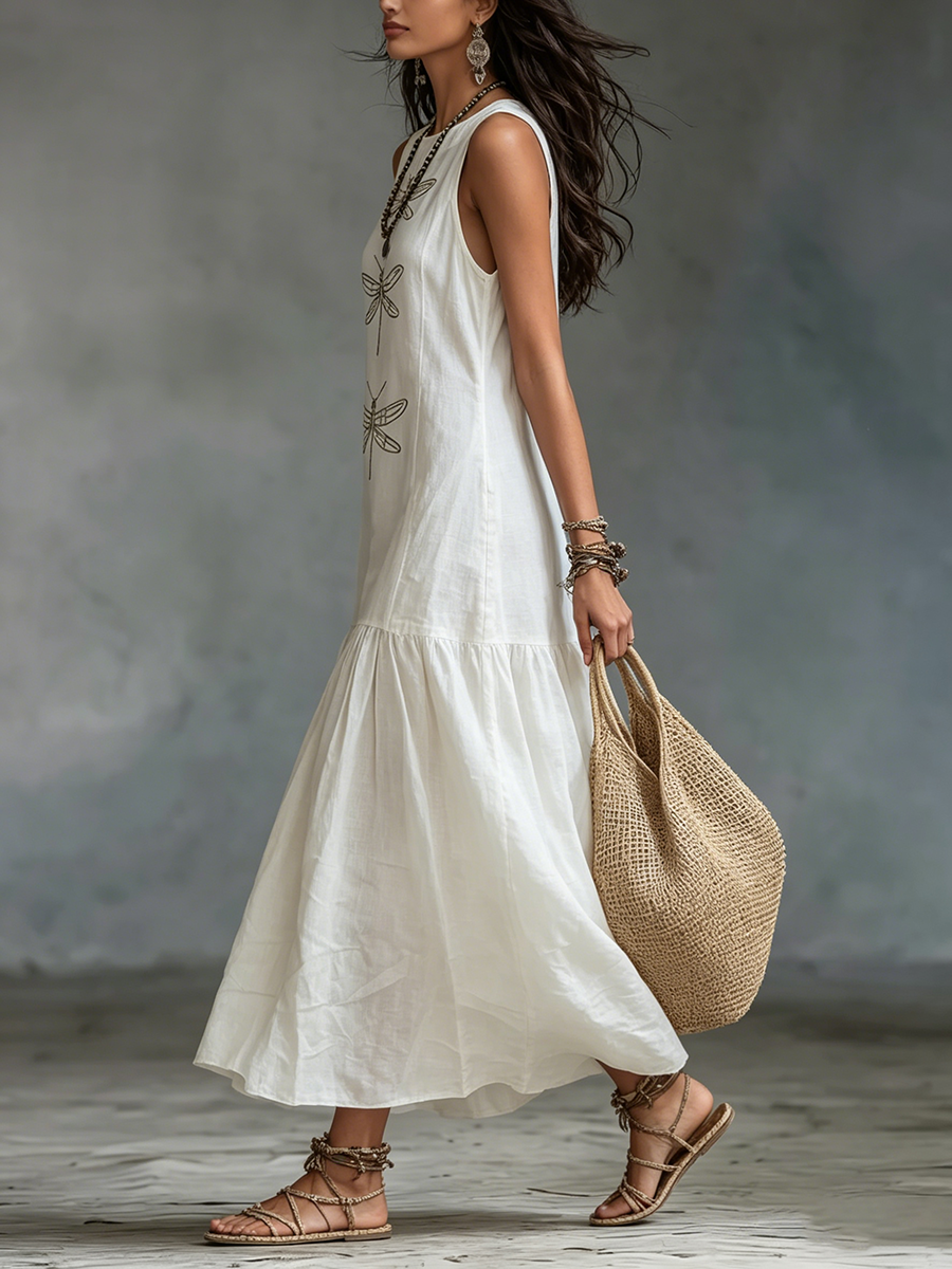 Ärmelloses Genf Maxikleid