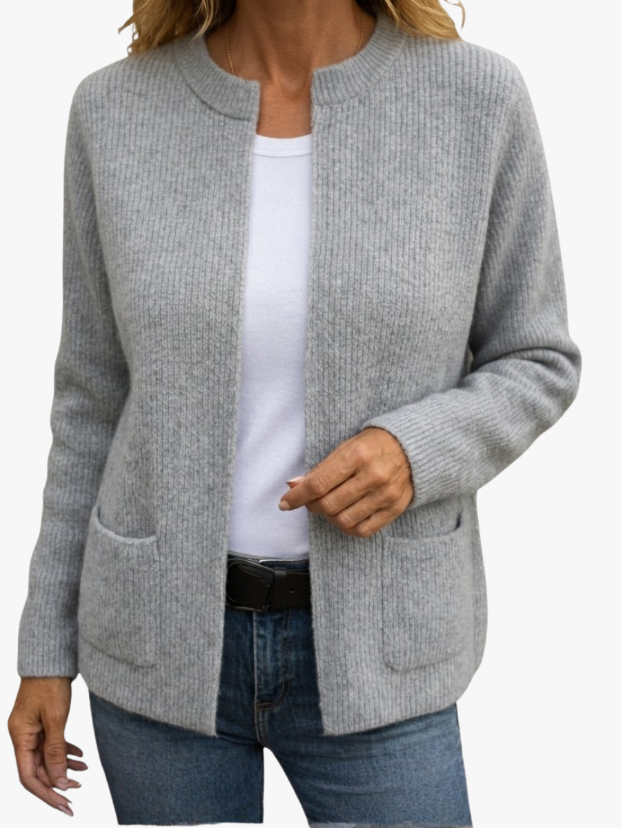Elise™ | Warme Strickjacke mit Reißverschluss & Taschen