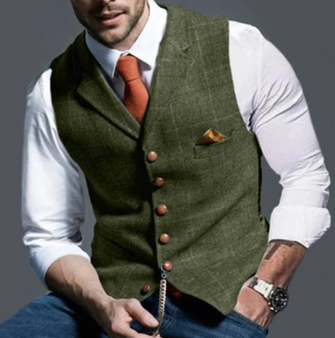 Vincenzo – Elegante Tweed-Weste für Herren