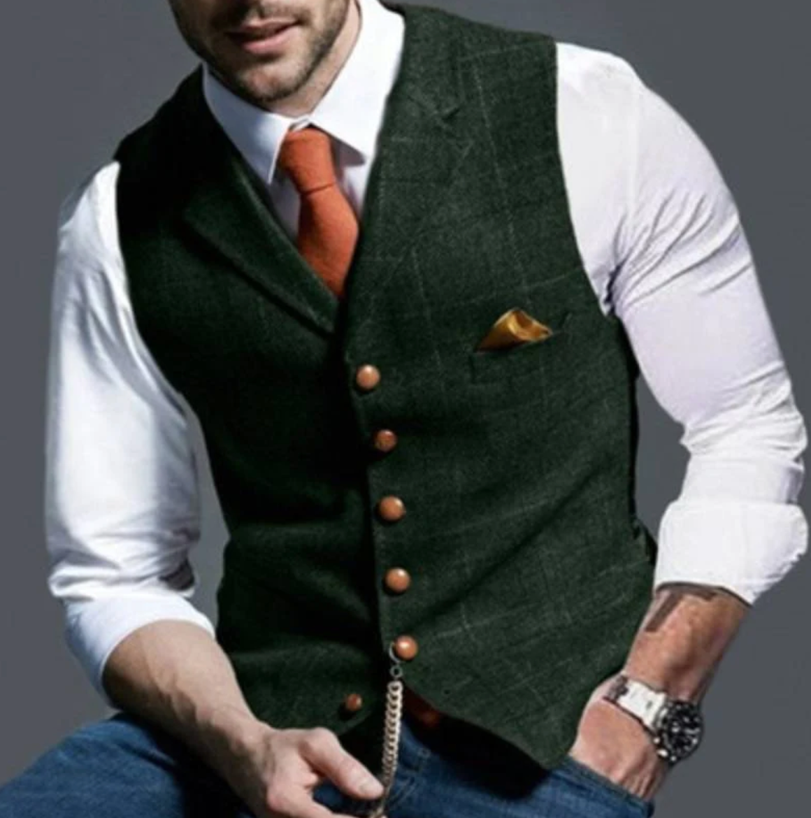 Vincenzo – Elegante Tweed-Weste für Herren