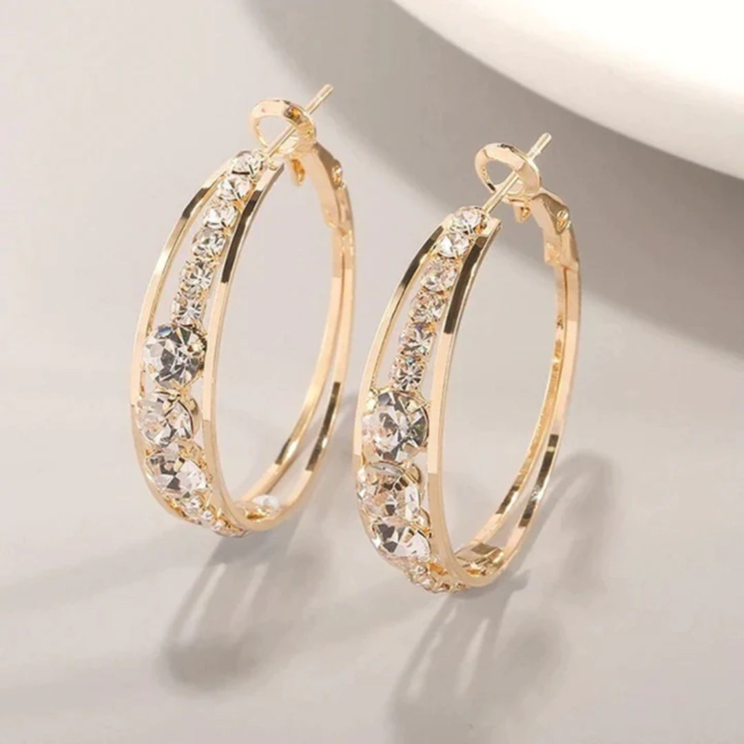 Elegante Goldene Glitzer-Ohrringe (Creolen)