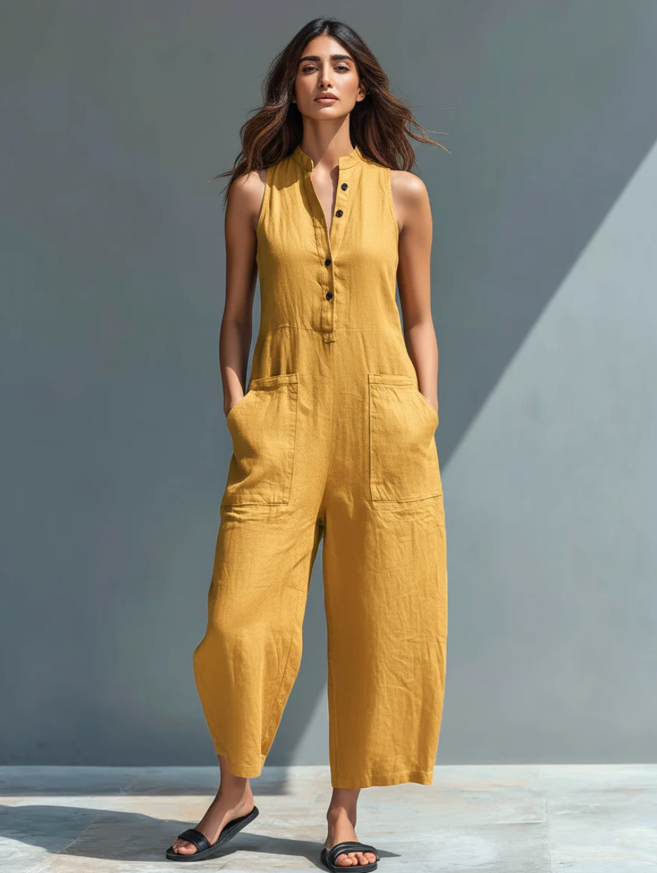 Ärmelloses Minimalistisches Jumpsuit