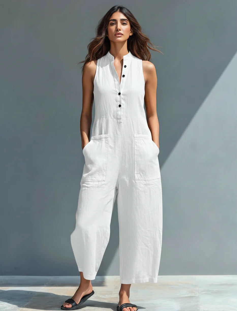 Ärmelloses Minimalistisches Jumpsuit
