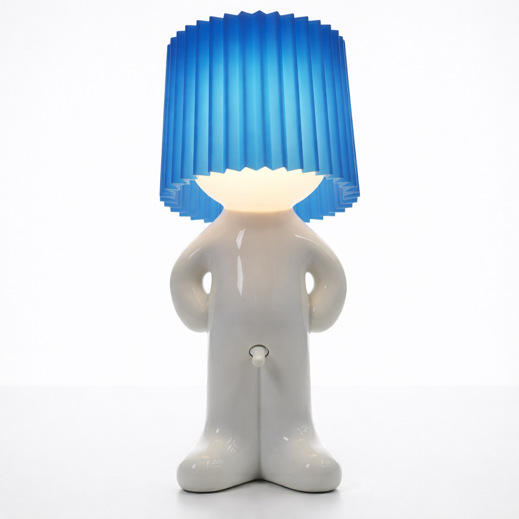 LeuchtMann™ – Dekorative Tischlampe mit Farbschirm
