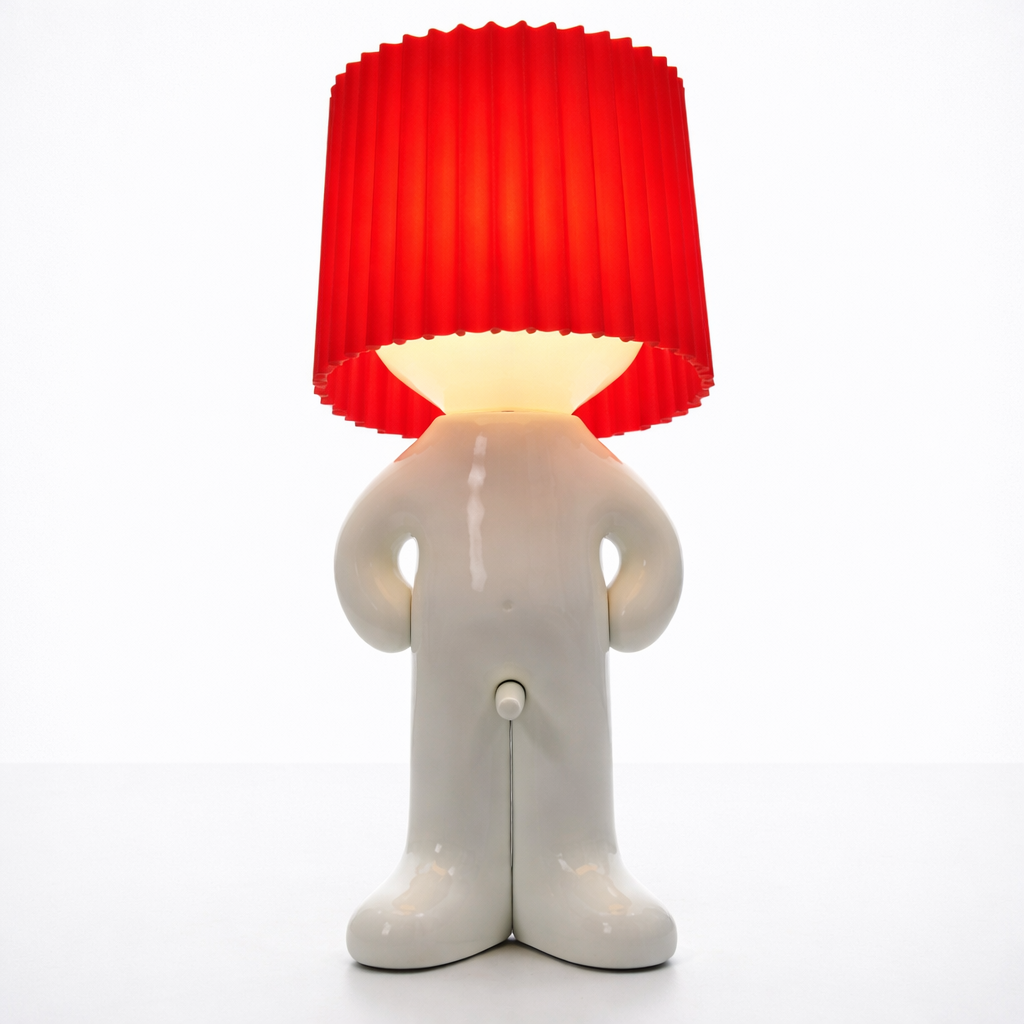 LeuchtMann™ – Dekorative Tischlampe mit Farbschirm