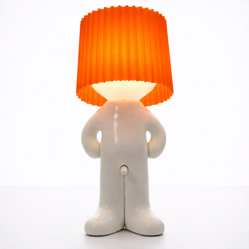 LeuchtMann™ – Dekorative Tischlampe mit Farbschirm