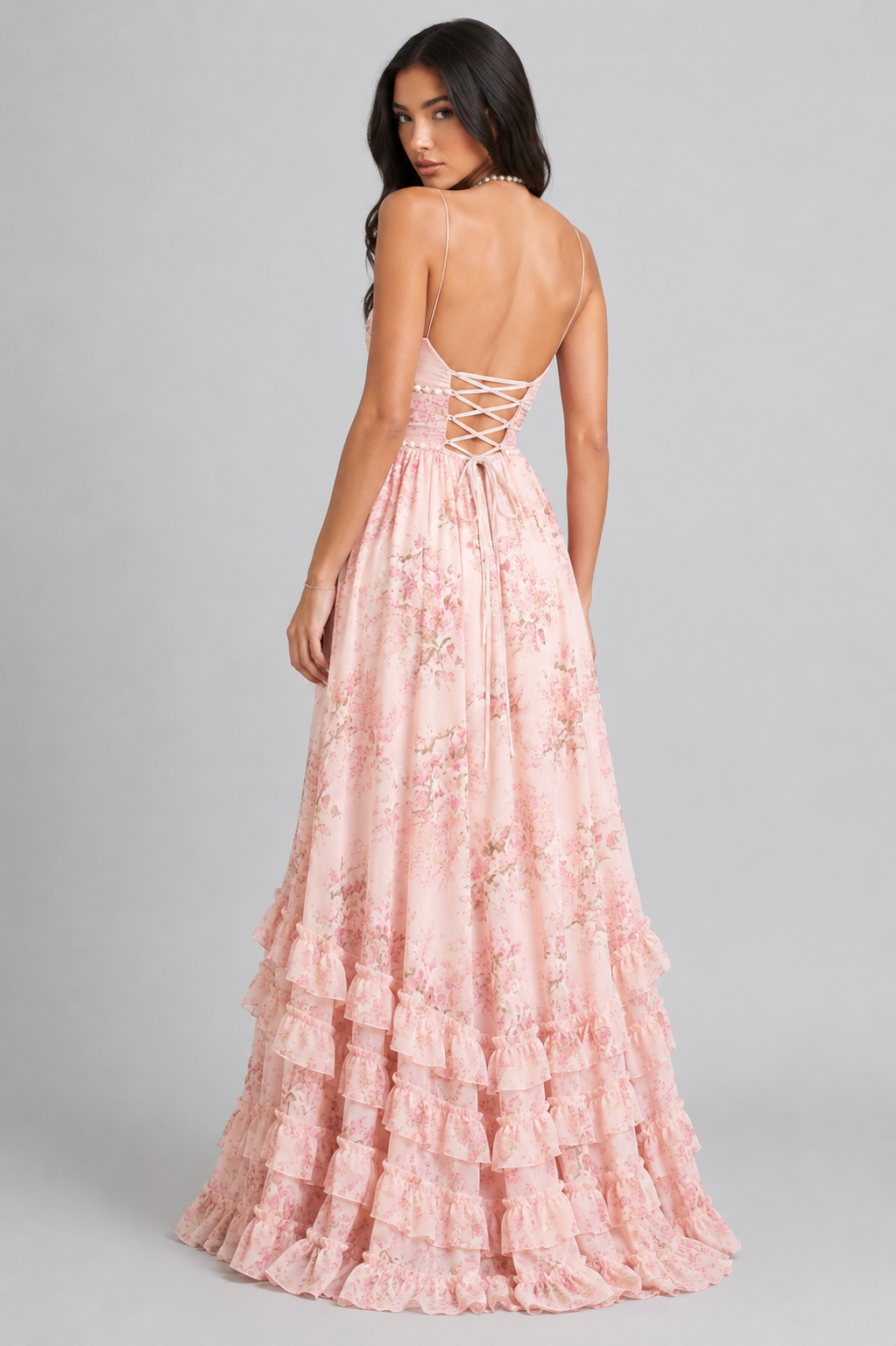 VALESKA | Elegantes Maxikleid im Vintage-Blumenmuster