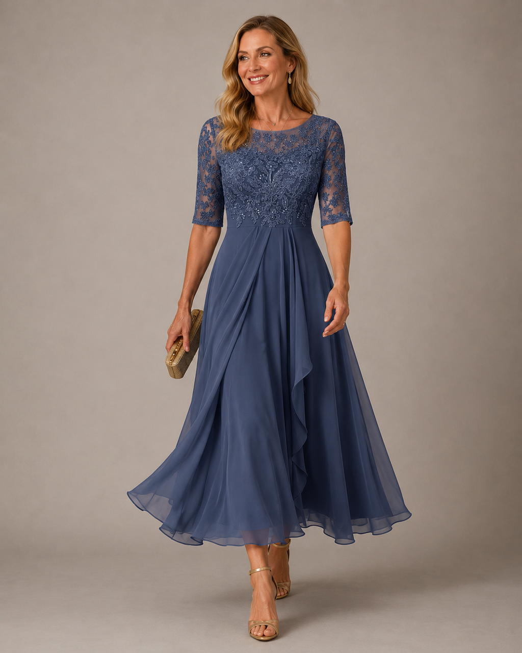 ROSE – Robe Midi en Dentelle Sublimant Votre Silhouette