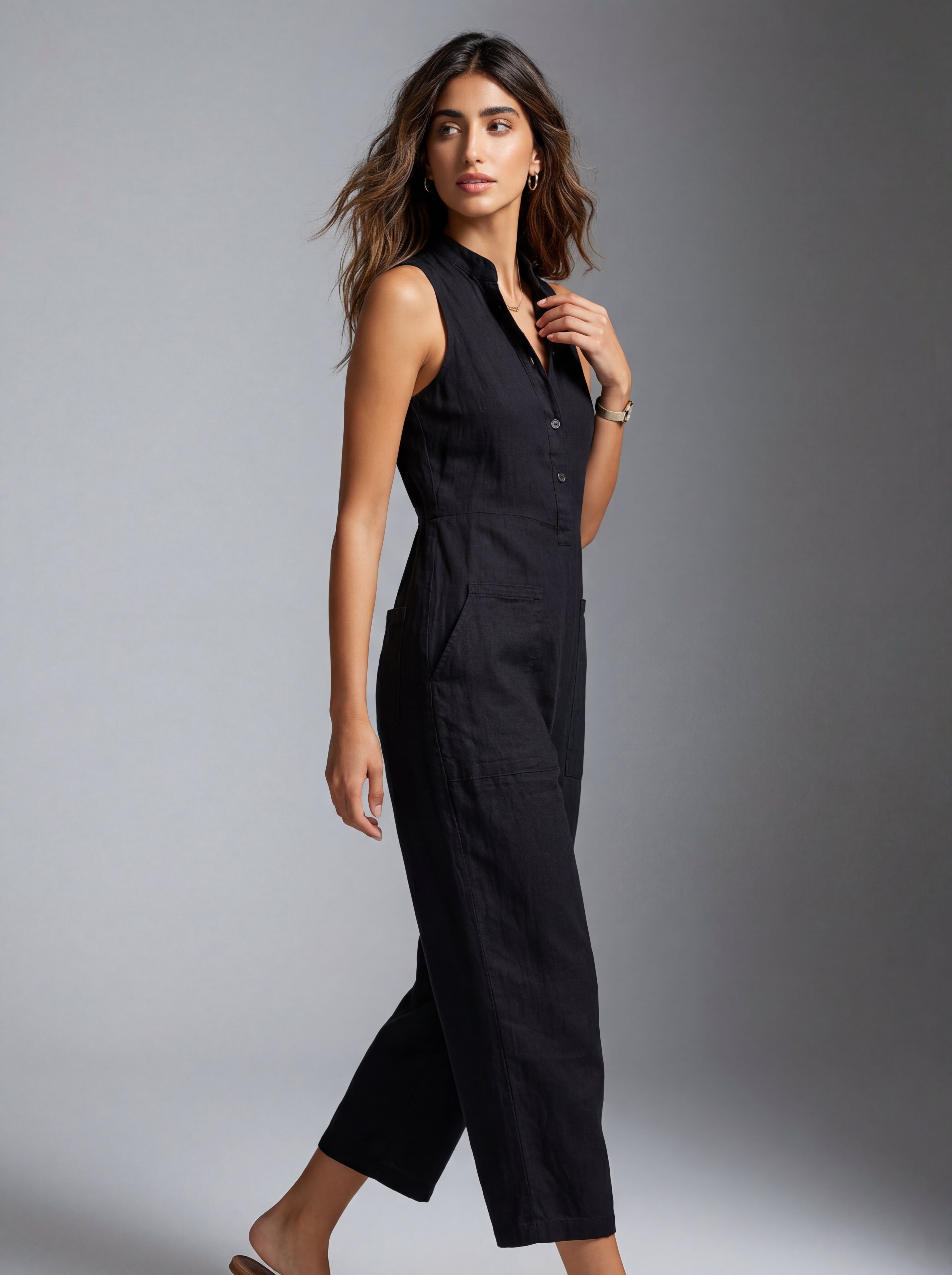 Ärmelloses Minimalistisches Jumpsuit